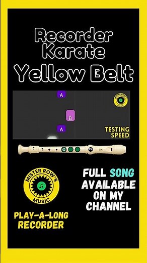 RECORDER KARATE | YELLOW BELT | Gently Sleep | Notes G A B
