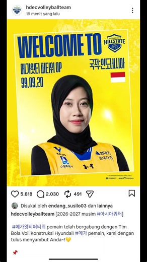 RESMI❗Megawati resmi perkuat Hyundai Hillstate di liga voli Korea🔥