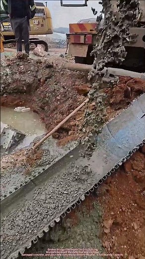 This Is How We Fix a Broken Bridge Pile | Pouring New Concrete to Restore Foundation Strength