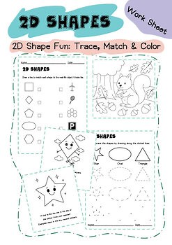 2D Shape Fun: Trace, Match & Color