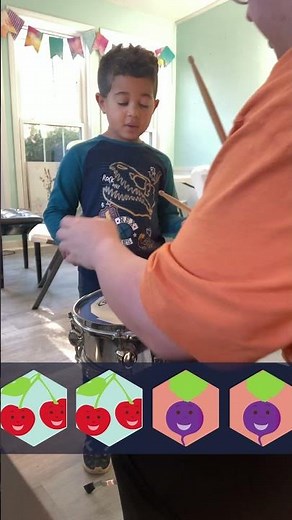 Beet and Cherry Rhythms for private beginner snare drum lesson #shorts