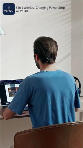 WiWU 8-in-1 Wireless Charging Power Strip | 15W Fast Charge + 65W Cable + Dual AC 3250W