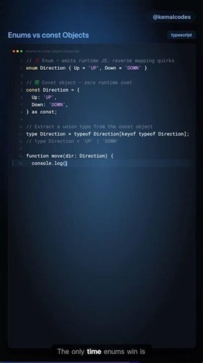 TypeScript Tutorial #09: Enums vs Const Objects — Which Should You Use? #Shorts