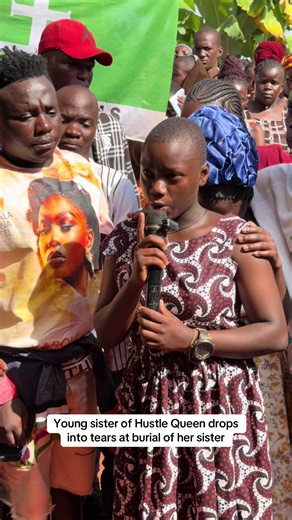 Young sister of Hustle Queen in tears at sister's burial