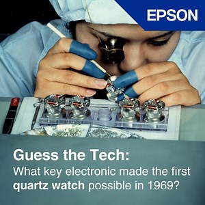 Did you know Seiko Epson made the technology for the first-ever quartz #watch, revolutionising the watch industry? * Quartz watches now make up a majority of global watch production, and this invention was due in large part to advancements in #Quartz Oscillator and #Semiconductor technology we developed in-house! * then Suwa Seikosha | Epson