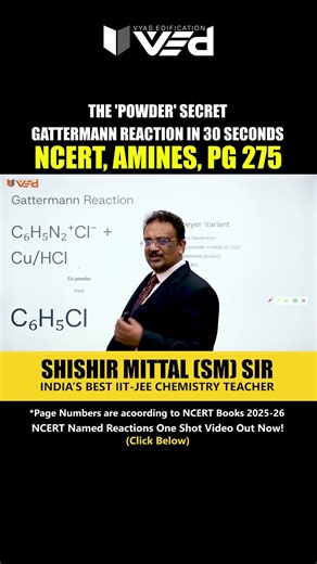 Gattermann Reaction Trick 🔥 | The Powder Secret in 30 Seconds | NCERT Amines #shorts