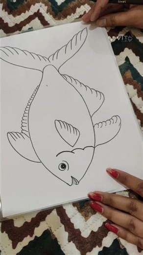 Watch this beautiful fish drawing come to life step by step! 🐟✨#viralvideo #drawing #art #youtube