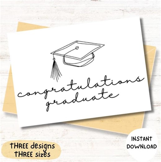 Printable Graduation Card, Class of 2025, 3 Designs (PDF) - Etsy