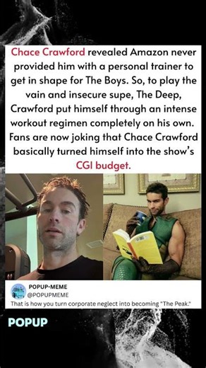 Chace Crawford revealed Amazon never provided him with a personal trainer to get in shape for The