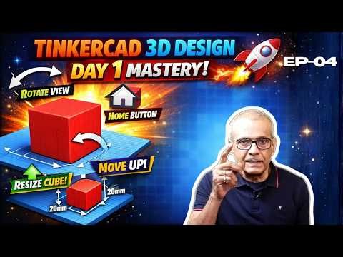 Tinkercad 3D Design for Beginners 🚀 Day 1 Mastery in 10 Minutes!
