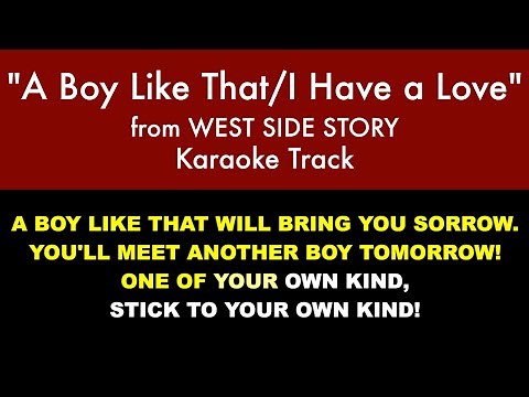 "A Boy Like That/I Have a Love" from West Side Story - Karaoke Track with Lyrics on Screen