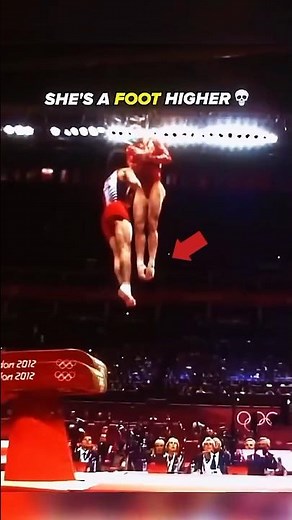 Her Vault table is 10cm lower as well🤯 #gymnastics #olympics #vault #height #comparison #sports