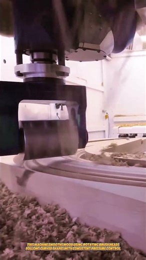 CNC Wood Brushing Machine Smooths Curved Edges with Precision #machine