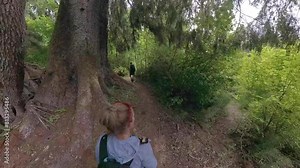 Us Hiking Through the South Fork of the Hoh Rainforest Trail in Olympic National Park