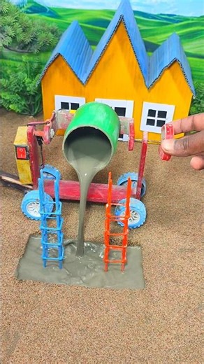 Amazing Diy Mini Tractor Pillar Construction Machine Project 🚧 #shorts #youtubeshorts