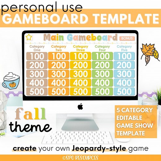 Fall-themed Jeopardy Game Template | Editable Classroom Game Show for Autumn Season | Powerpoint & Google Slides (digital Download) - Etsy