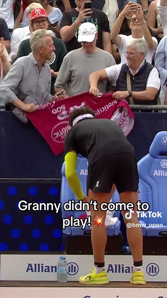 Granny Dominates at the Tennis Match!