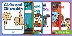 Australian Curriculum Subjects with Names Editable Book Cover