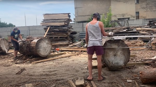Turning Big Poplar Logs Into Pallets Instead Of Slabs