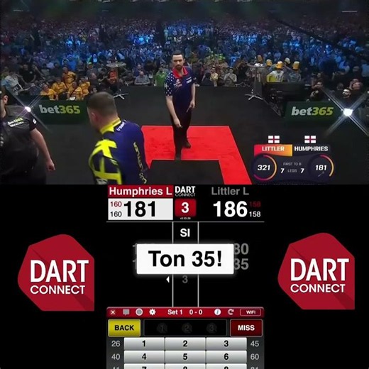 Luke Littler vs Luke Humphries in a deciding leg at the US Masters #darts #dartconnect #lukelittler
