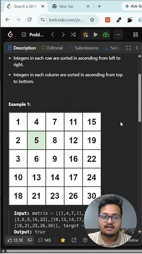Leetcode 240: Search 2D Matrix II