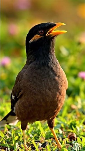Mynah Bird in Garden 🐦🌿 | Smart Talking Bird | Ultra Realistic 4K #Mynah #Birds #Nature #4K