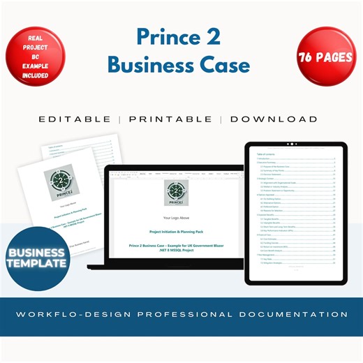 PRINCE2 Business Case Template – UK Government IT Project Example (digital Download) - Etsy
