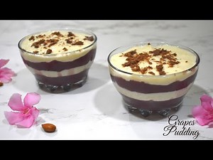 Grape - Milk Layered Pudding without Gelatin or Agar Agar | Easy grape dessert recipe |Sautewithlove