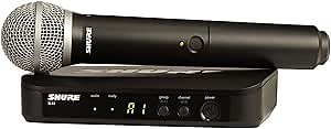 Shure BLX24/PG58 Wireless Microphone System - 14-Hour Battery Life, 300 ft Range, UHF | Includes PG58 Handheld Vocal Mic, Single Channel Receiver | H10 Band (BLX24/PG58-H10)