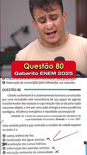 Questãozinha DIFÍCIL do ENEM 2025. Tive que conferir os gabaritos. #gabarito #gabaritoenem #enem2025