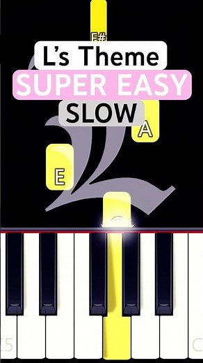 L’s Theme ✒️ (SUPER EASY SLOW Piano Tutorial) | Death Note | #shorts #piano #tutorial