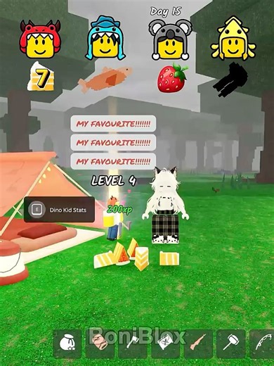 Kids' Favorite Food Level Up Test 🍖 99 nights in the forest #99nightsintheforest #99nights #roblox