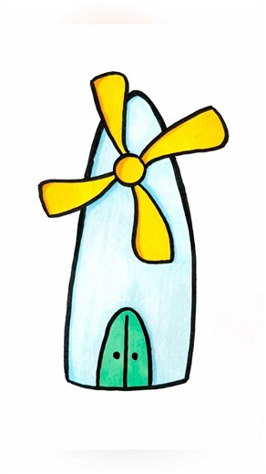 How to draw a windmill | easy drawing for kids #simple #stepbystep #artforkids #kidsvideo #kidsart