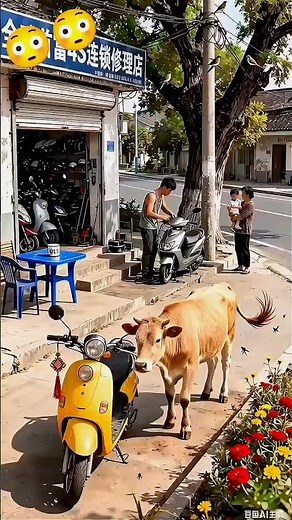 cow is riding a bike 🐄 cow video cow videos, cow reels cow shorts #shorts #comedyvideos #viralvideo