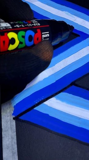 Neon Blue Magic 💙 | Satisfying Line Art with Posca Markers.