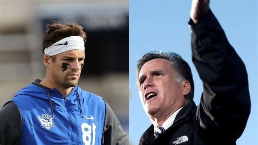 Is BYU receiver Gunner Romney related to Senator Mitt Romney?