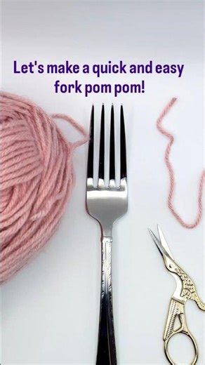 Quick and Easy Fork Pom Pom! How To #yarn