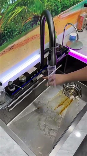 Kitchen Sink with Vegetable Washing Pipe – Smart, Efficient & Modern Design #shortsfeed