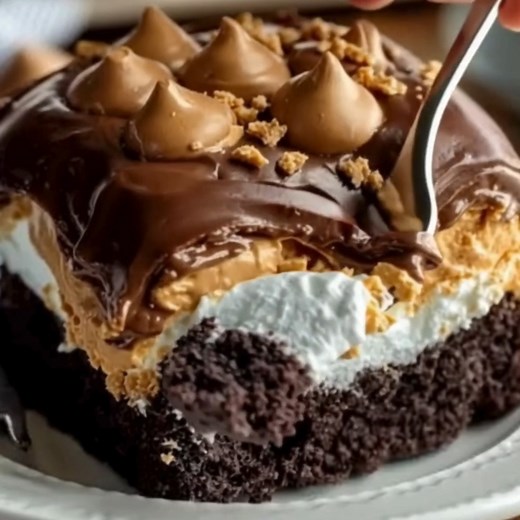 5.4K views | Reese’s Poke Cake Ingredients: 1. 1 chocolate cake mix...