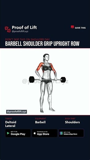 How to Do Barbell Shoulder Grip Upright Row — Shoulders Workout 💪 | Proof of Lift