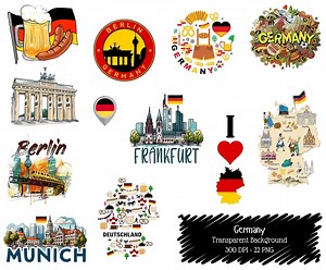 Germany Clipart PNG Bundle: Berlin, Beer, Landmarks (300 DPI Digital Download) - Etsy