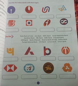 Identify the Indian banks with their logos. Use the clue box to... | Filo