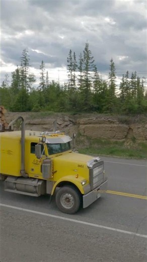 Freightliner Log Truck with Jake Brake on Hwy 11 #truckspotter #shorts