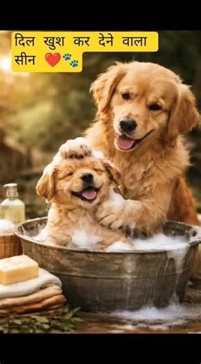 Puppy की देखभाल करता Super Dog 🐶❤️ #dogstory