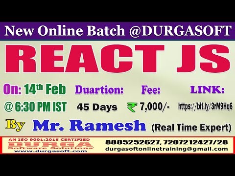 REACT JS Online Training @ DURGASOFT
