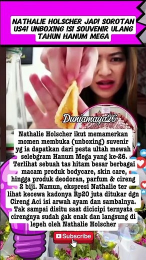 NATHALIE HOLSCHER jadi sorotan us4i unboxing isi souvenir ulang tahun HANUM MEGA