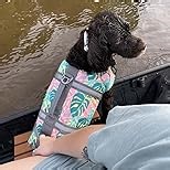 EMUST Dog Life Vests, Adjustable Pet Life Jacket with Rescue Handle, Dog Flotation Device DFD for Small/Medium/Large Dogs, M, Rosepink