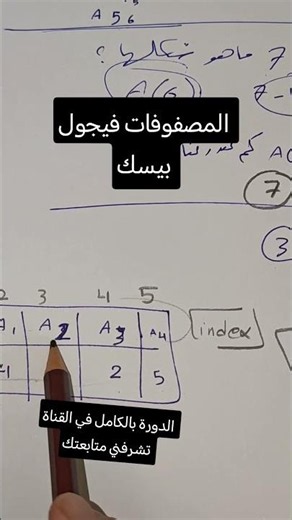 المصفوفات في لغة فيجول بيسك #الرخصة_المهنية #برمجة #حاسب_آلي
