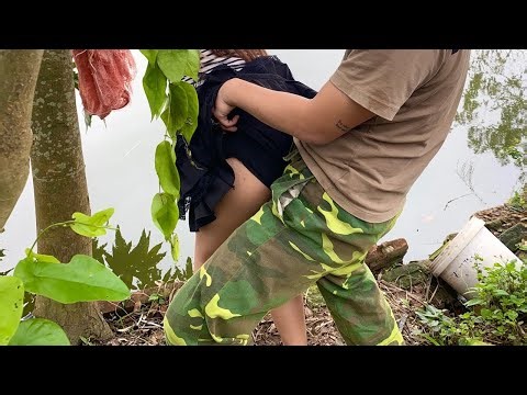 The beautiful girl and the farmer went into the sausage oven together