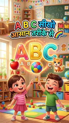 A B C सीखो मज़ेदार तरीके से | ABC Poem for Kids 🌈🍎